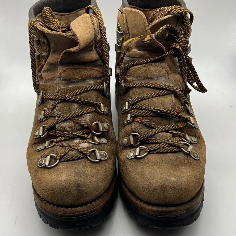Vintage Hiking Leather Vibram Boots‎ Depose Montagna Men 6 mountaineering